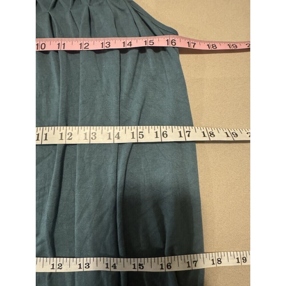 Cable & Gauge Womens Blouse Size Medium Teal Halter Neck Boho Summer Bohemian - Picture 15 of 16